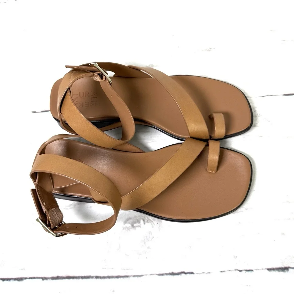 Naturalizer Birch Sandals Women's 9M Brown Ankle Strap Leather Strappy New